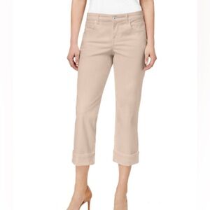 Style & Co. Curvy Capri Cuffed Light Blush Pink Five Pocket Cotton Pant S4 EUC